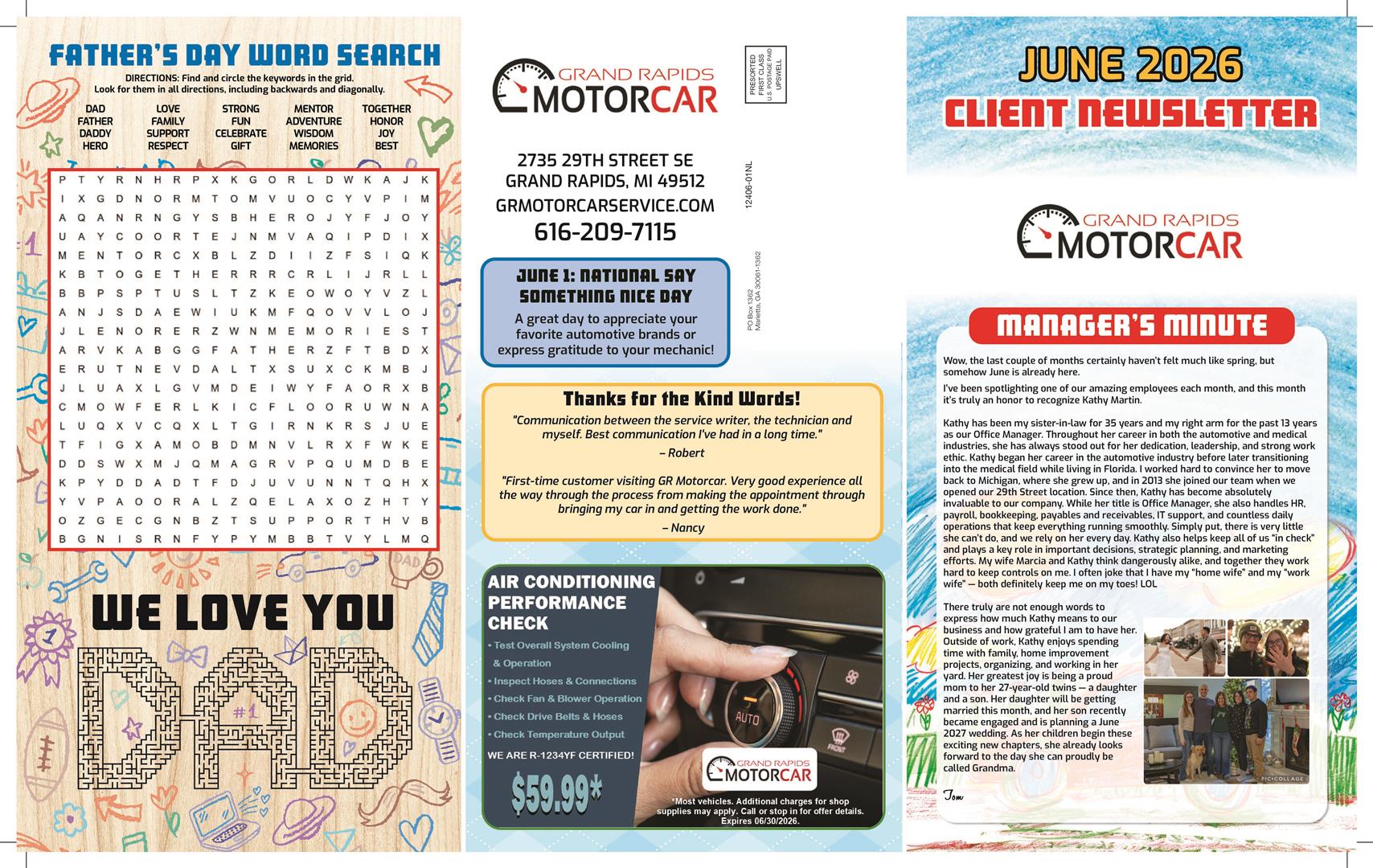 November Newsletter | Grand Rapids Motorcar